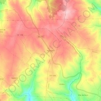 Topografische kaart Barracão, hoogte, reliëf