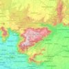Topografische kaart The Nilgiris, hoogte, reliëf