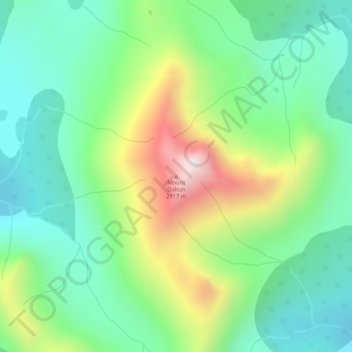 Topografische kaart Mount Dalton, hoogte, reliëf