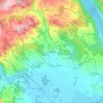 Topografische kaart Senghübl, hoogte, reliëf
