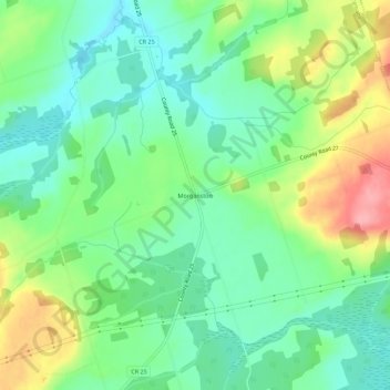 Topografische kaart Morganston, hoogte, reliëf