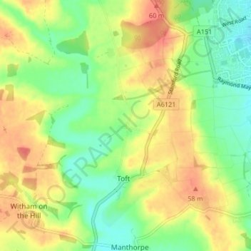 Topografische kaart Lound, hoogte, reliëf