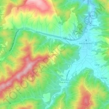 Topografische kaart Usciano, hoogte, reliëf