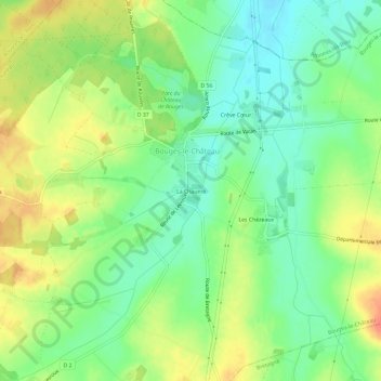 Topografische kaart La Chaume, hoogte, reliëf