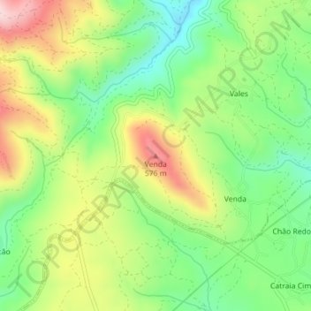 Topografische kaart Venda, hoogte, reliëf