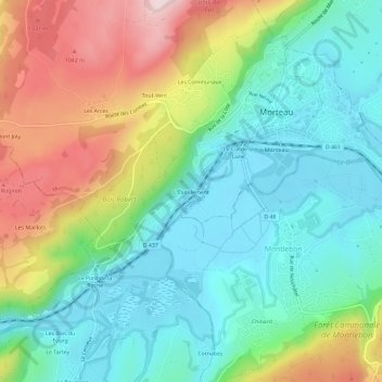 Topografische kaart L'Éboulement, hoogte, reliëf