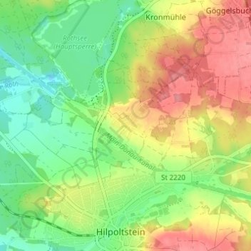 Topografische kaart Heuberg, hoogte, reliëf