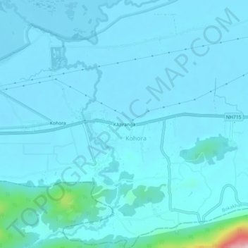 Topografische kaart Kāziranga, hoogte, reliëf