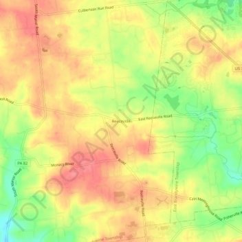 Topografische kaart Reeceville, hoogte, reliëf