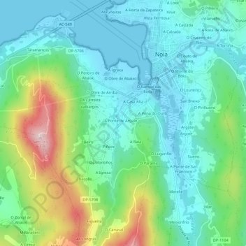 Topografische kaart Entrerríos, hoogte, reliëf