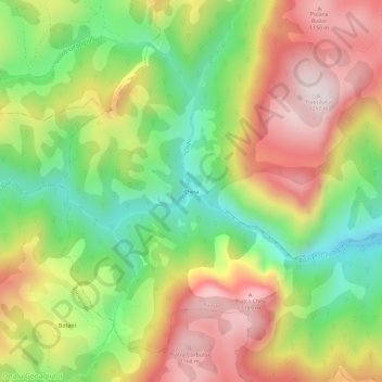 Topografische kaart Cheia, hoogte, reliëf