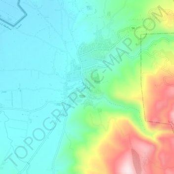 Topografische kaart Harim, hoogte, reliëf