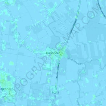 Topografische kaart Dirkshorn, hoogte, reliëf