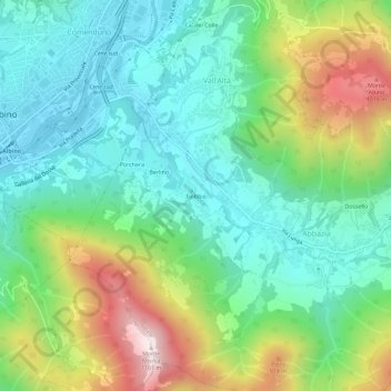 Topografische kaart Fiobbio, hoogte, reliëf