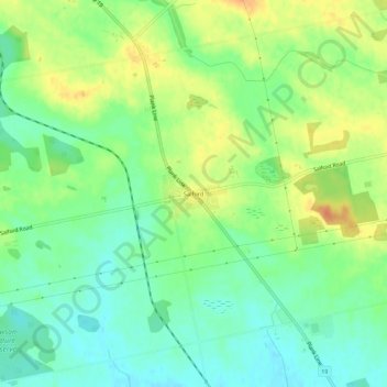Topografische kaart Salford, hoogte, reliëf