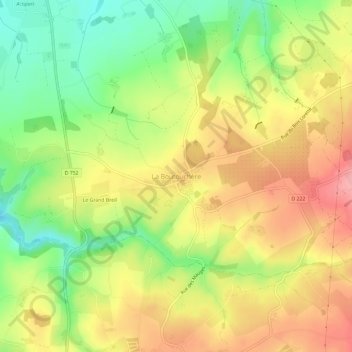 Topografische kaart La Boutouchère, hoogte, reliëf