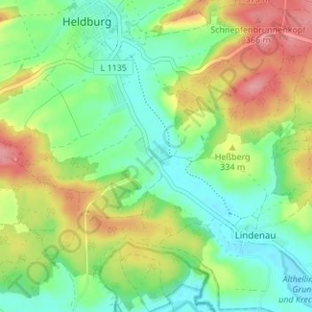 Topografische kaart Einöd, hoogte, reliëf