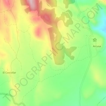 Topografische kaart El Aserol, hoogte, reliëf