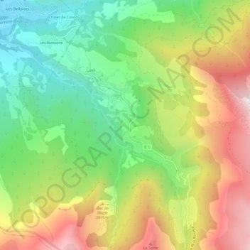 Topografische kaart La Chalannette, hoogte, reliëf