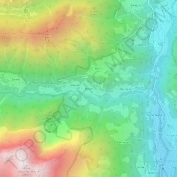 Topografische kaart Rizzoli, hoogte, reliëf