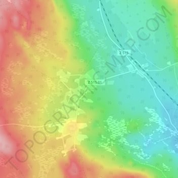 Topografische kaart Nederhögen, hoogte, reliëf