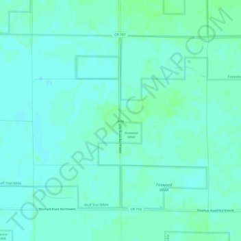 Topografische kaart Jelle, hoogte, reliëf