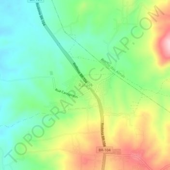 Topografische kaart Rafael, hoogte, reliëf