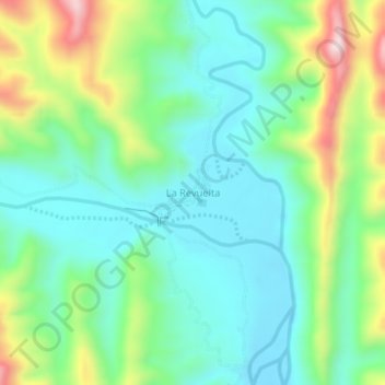 Topografische kaart La Revuelta, hoogte, reliëf