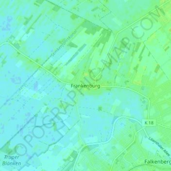Topografische kaart Frankenburg, hoogte, reliëf