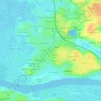 Topografische kaart Le Patis, hoogte, reliëf