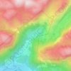 Topografische kaart Månefossen., hoogte, reliëf
