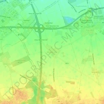 Topografische kaart Weißenfeld, hoogte, reliëf