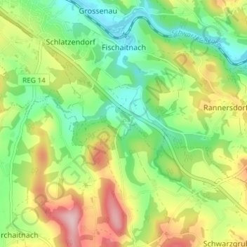 Topografische kaart Eging, hoogte, reliëf