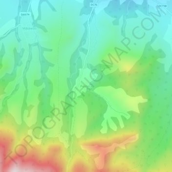 Topografische kaart Peștera, hoogte, reliëf