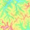 Topografische kaart Eureka Springs, hoogte, reliëf
