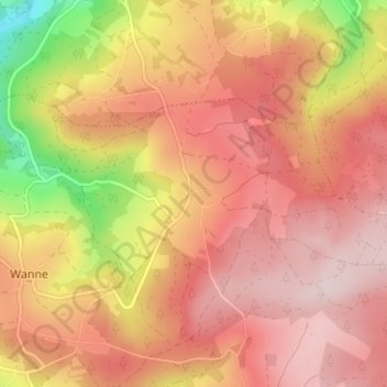 Topografische kaart Hénumont, hoogte, reliëf