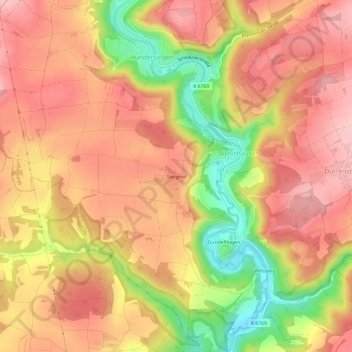 Topografische kaart Steighof, hoogte, reliëf