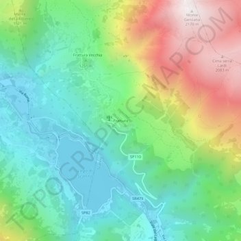 Topografische kaart Frattura, hoogte, reliëf