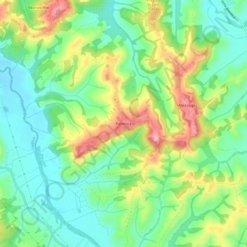 Topografische kaart Fabbrica, hoogte, reliëf