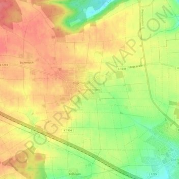 Topografische kaart Tomerdingen, hoogte, reliëf