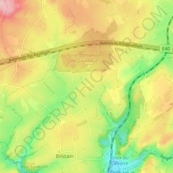 Topografische kaart Hoyoux, hoogte, reliëf