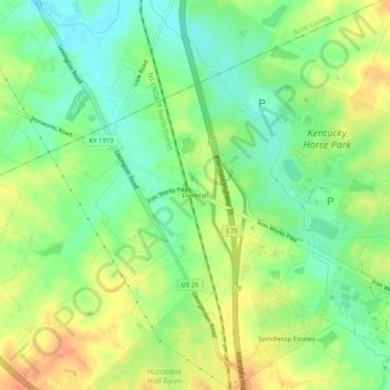 Topografische kaart Donerail, hoogte, reliëf