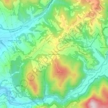 Topografische kaart San Liberatore, hoogte, reliëf