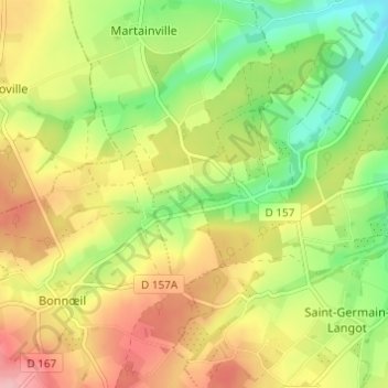 Topografische kaart La Rabotière, hoogte, reliëf