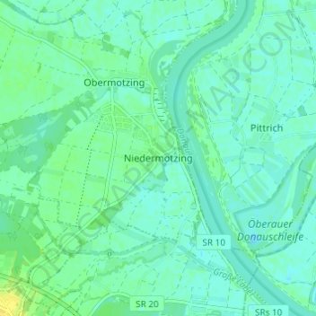 Topografische kaart Niedermotzing, hoogte, reliëf
