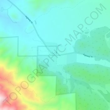 Topografische kaart Oak Grove, hoogte, reliëf