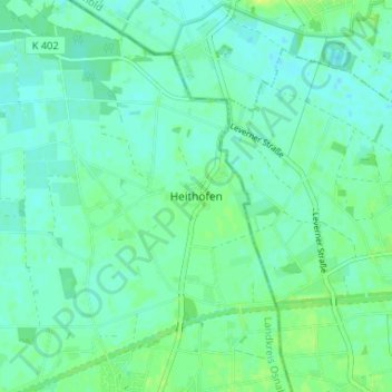 Topografische kaart Heithöfen, hoogte, reliëf