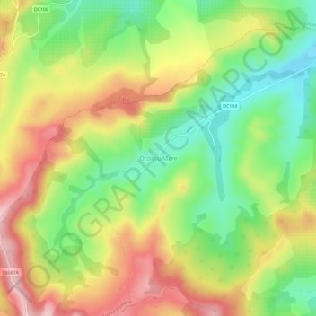 Topografische kaart Ocolișu Mare, hoogte, reliëf