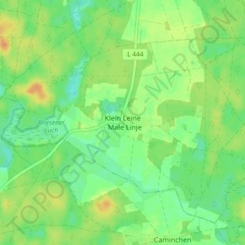Topografische kaart Klein Leine, hoogte, reliëf