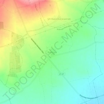 Topografische kaart İkizkuyu, hoogte, reliëf